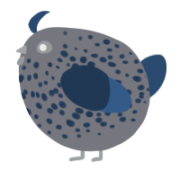 A ash and beige chicken with a speckle pattern