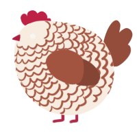 A cream and russet chicken with a lace pattern