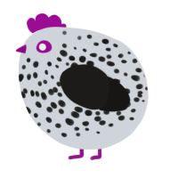 A mist and sable chicken with a speckle pattern