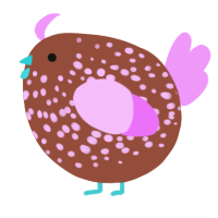 A russet and lavender chicken with a speckle pattern
