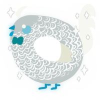 A silver and white chicken with a double-lace pattern