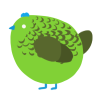 A grass and olive chicken with a half-lace pattern