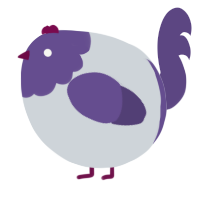 A mist and overcast chicken with a head pattern