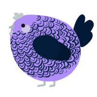 A lilac and tumblr chicken with a double-lace pattern