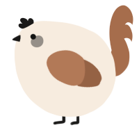 A cream and brown chicken