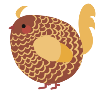 A russet and honey chicken with a lace pattern