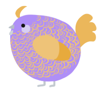 A lilac and honey chicken with a double-lace pattern