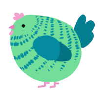 A spring and sea chicken with a bar pattern