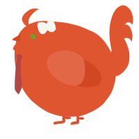 A vermilion chicken