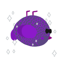 A overcast and violet chicken with a lace pattern