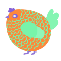 A sapphire and wine chicken with a lace pattern