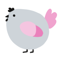 A mist and pink chicken