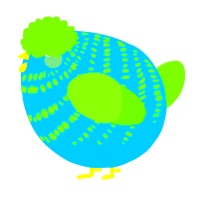 A sky and grass chicken with a bar pattern