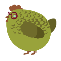 A chartreuse and olive chicken with a half-lace pattern