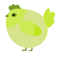 A lemon and lime chicken with a head pattern