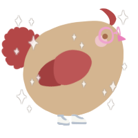A beige and red chicken