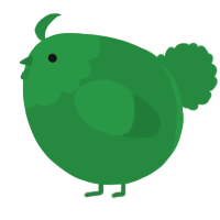 A viridian chicken with a head pattern