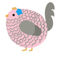 A rose and ash chicken with a lace pattern