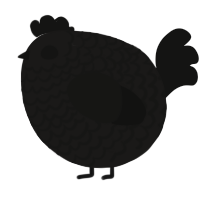A sable and black chicken with a lace pattern