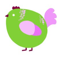 A grass and lavender chicken with a neck-band pattern