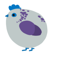 A silver and overcast chicken with a neck-speckle pattern