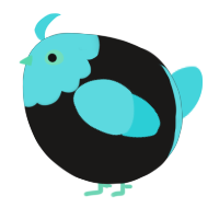 A sable and aqua chicken with a head pattern