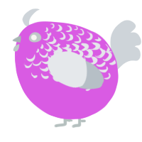 A orchid and mist chicken with a half-lace pattern