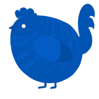 A ultramarine chicken with a bar pattern