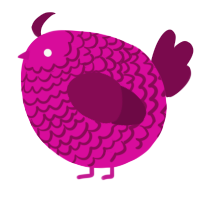 A fuchsia and wine chicken with a lace pattern