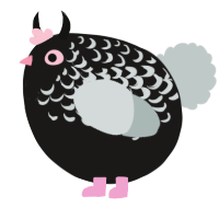 A sable and silver chicken with a half-lace pattern