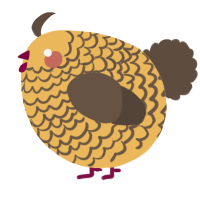 A honey and bark chicken with a lace pattern