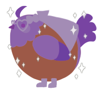 A russet and blurple chicken with a head pattern