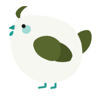 A white and olive chicken