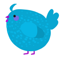 A cerulean chicken with a speckle pattern