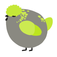 A ash and lime chicken with a neck-speckle pattern