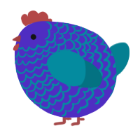A indigo and sea chicken with a lace pattern