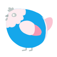 A sky and rose chicken with a head pattern
