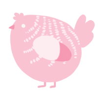 A rose chicken with a half-bar pattern