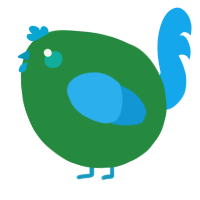 A viridian and sky chicken