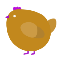 A ochre and gold chicken