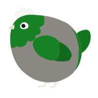 A ash and leaf chicken with a head pattern