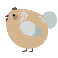 A beige and silver chicken with a neck-speckle pattern