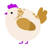 A cream and gold chicken with a neck-speckle pattern