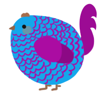 A sky and plum chicken with a lace pattern