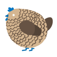 A beige and bark chicken with a lace pattern