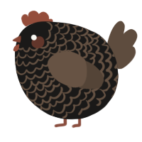 A sable and bark chicken with a lace pattern