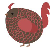 A bark and red chicken with a lace pattern
