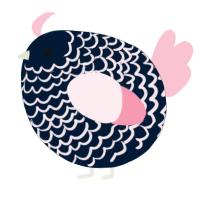 A tumblr and rose chicken with a lace pattern