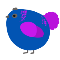 A ultramarine and amethyst chicken with a neck-band pattern