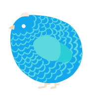 A sky and aqua chicken with a lace pattern